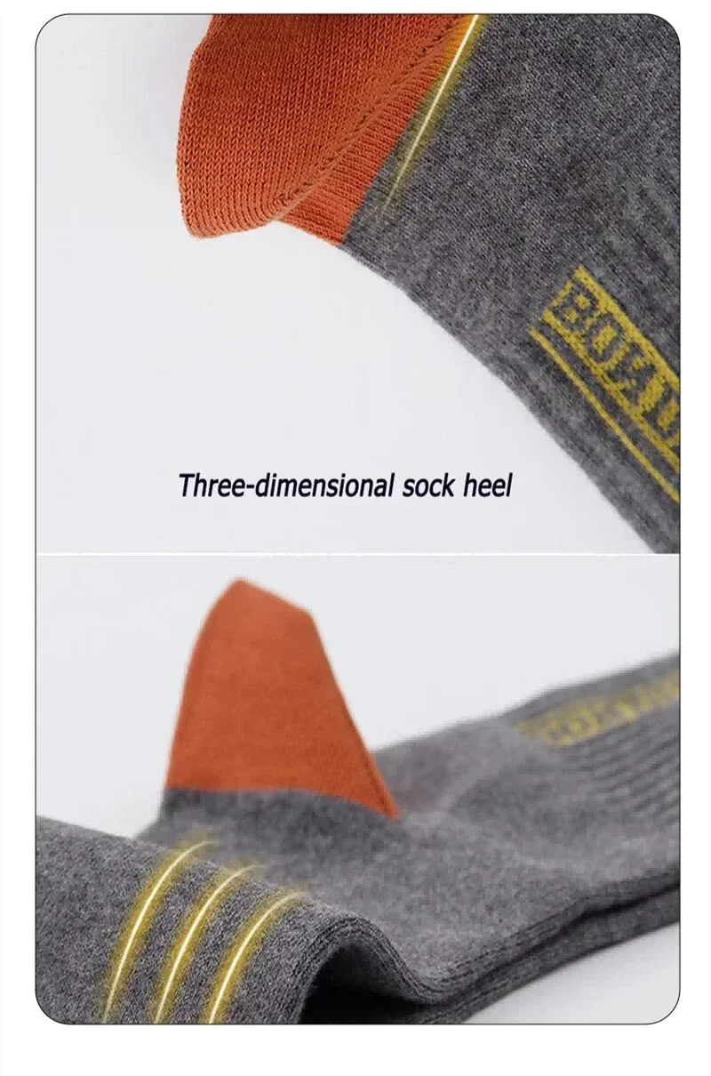 10 PAIRS OF BREATHABLE BAMBOO MEN'S SPORTS SOCKS - ANTI-SLIP - Image 2