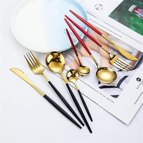 24-Piece Stainless Steel Gold-Silver Luxury Cutlery Set – RoyalGlow - Image 11