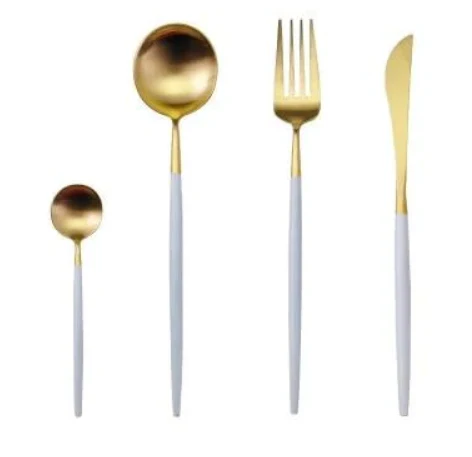 24-Piece Stainless Steel Gold-Silver Luxury Cutlery Set – RoyalGlow - Image 22