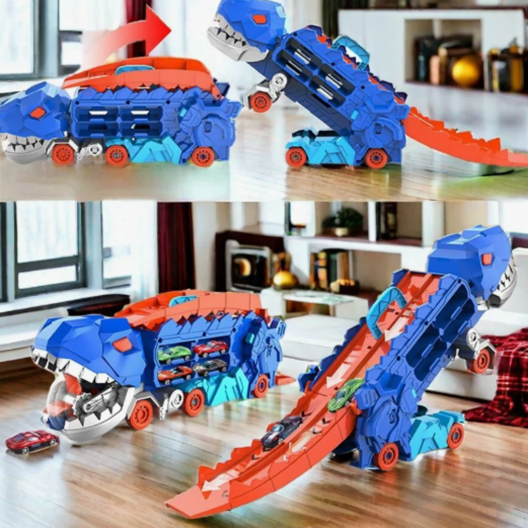 3-in-1 Race Truck for Kids – T-Rex Transporter