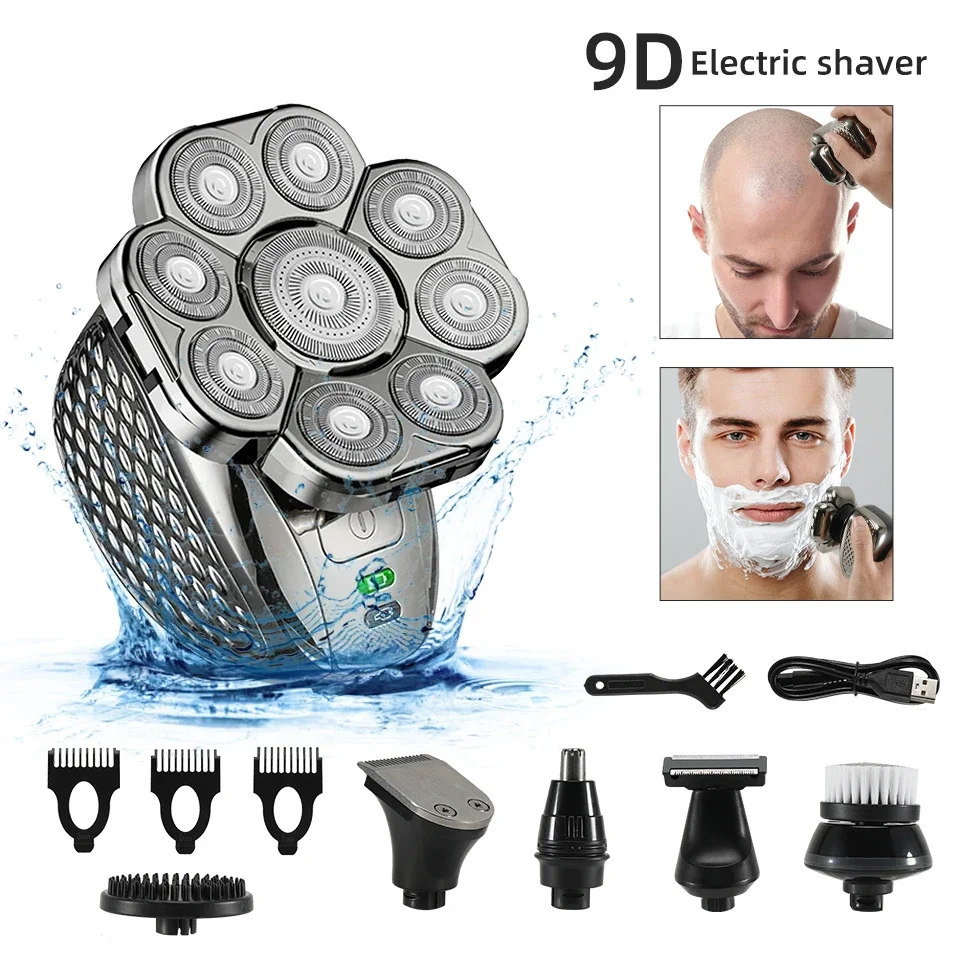 6-in-1 Waterproof Men’s Electric Shaver with 9D Floating Heads & Grooming Kit – MultiTrim - Image 3
