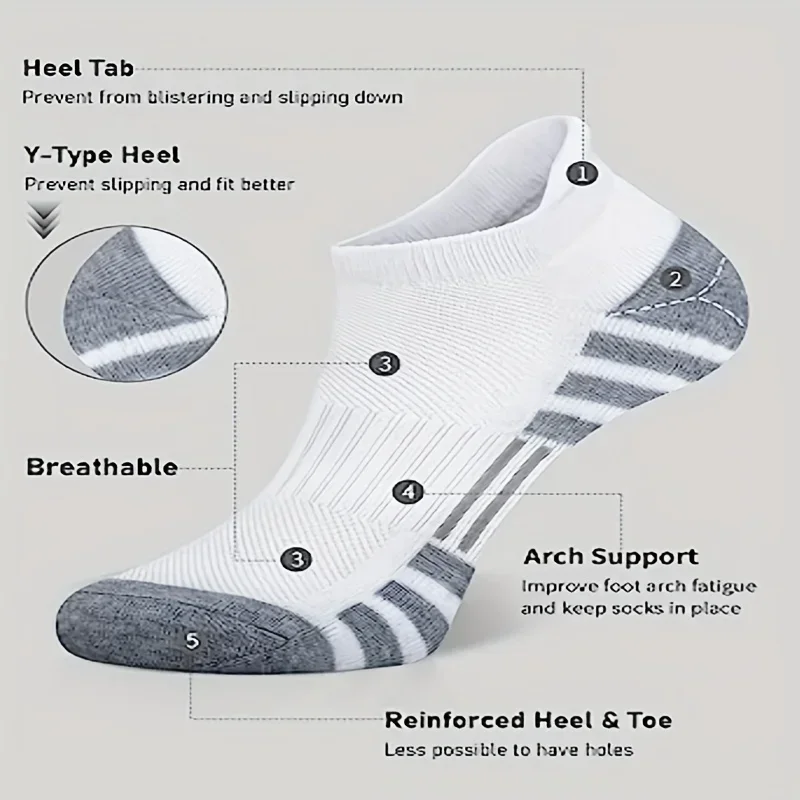6 Pairs of Breathable Ankle Socks - ActiveRun - Image 4