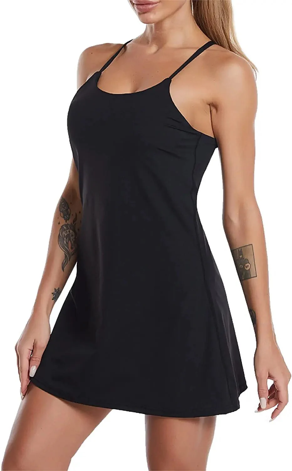 Active sports dress with integrated shorts and pockets – Liana - Image 2