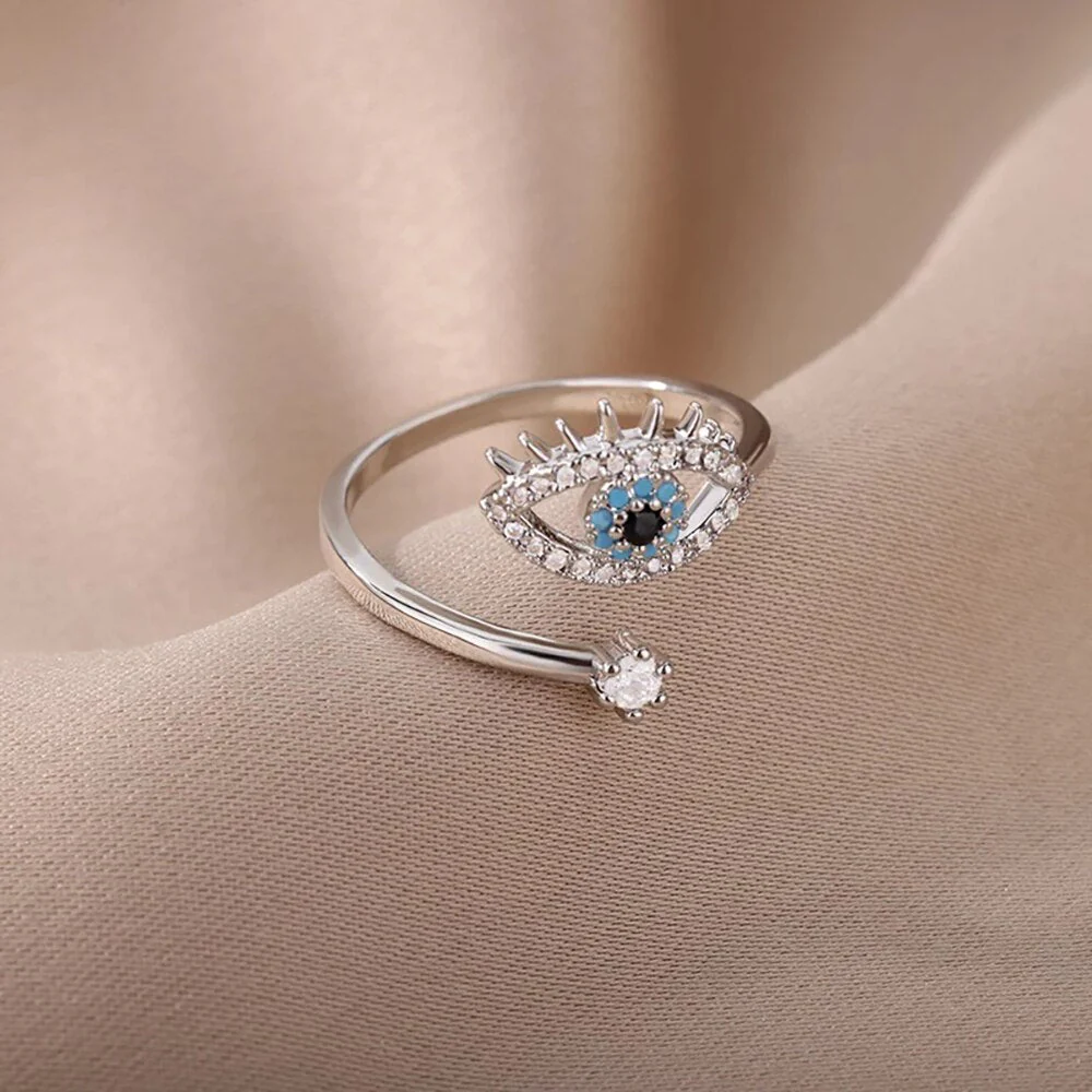 Adjustable Evil Eye Ring | Protective Statement Jewellery - Image 3