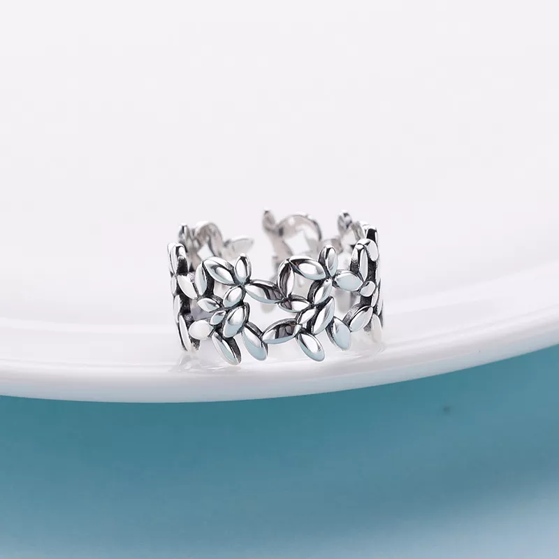 Adjustable Floral Ring | Sterling Silver Jewellery - Image 2