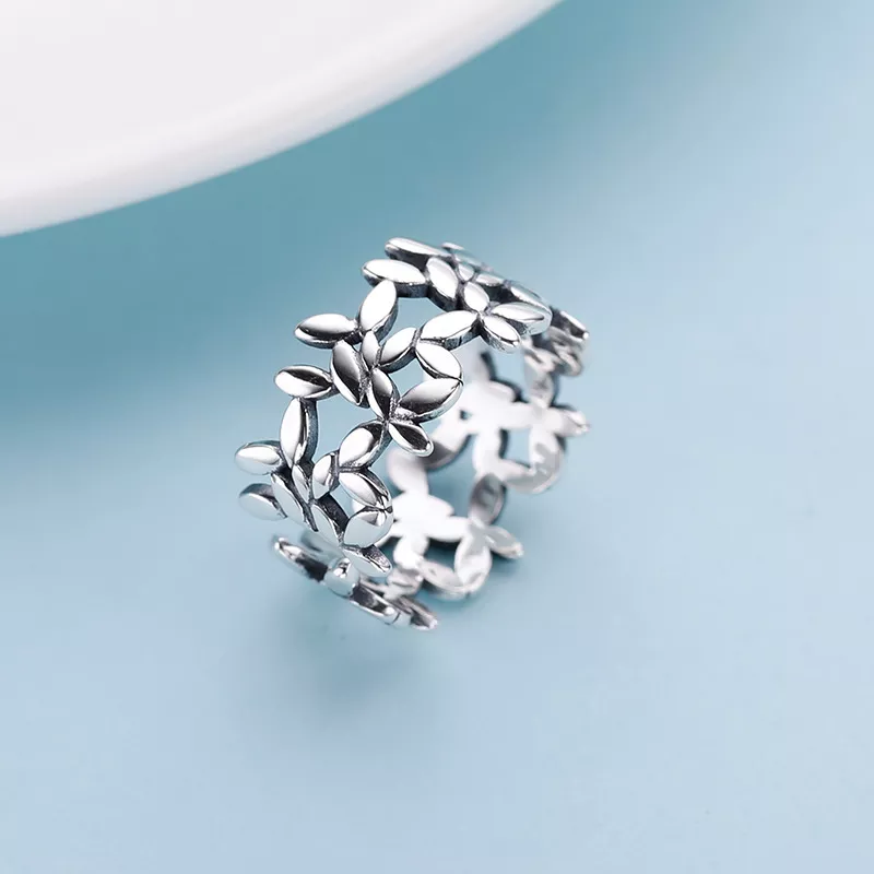 Adjustable Floral Ring | Sterling Silver Jewellery - Image 3