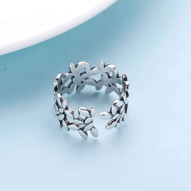 Adjustable Floral Ring | Sterling Silver Jewellery - Image 4