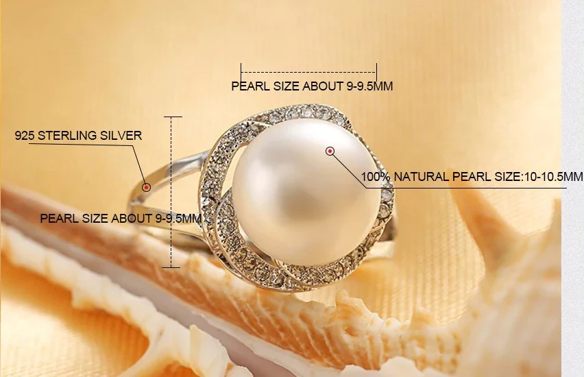 Adjustable Large Pearl Ring | Elegant Statement Jewellery - Image 3