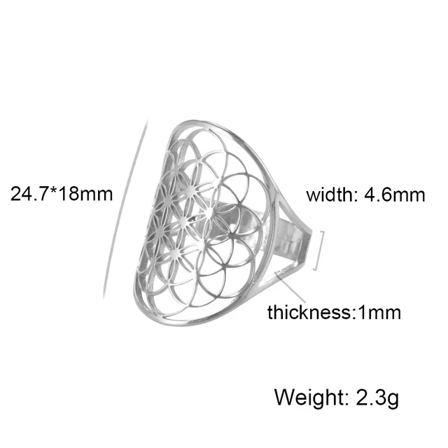 Adjustable Ring | Flower of Life Design | Versatile Jewellery - Image 4