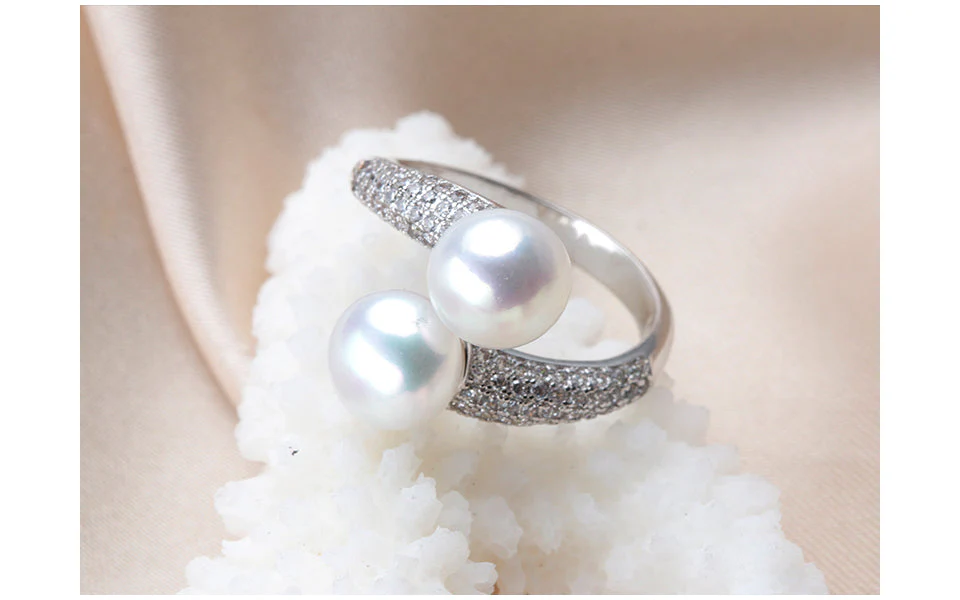 Adjustable Ring | Natural Freshwater Pearls | Elegant Statement Jewellery - Image 4