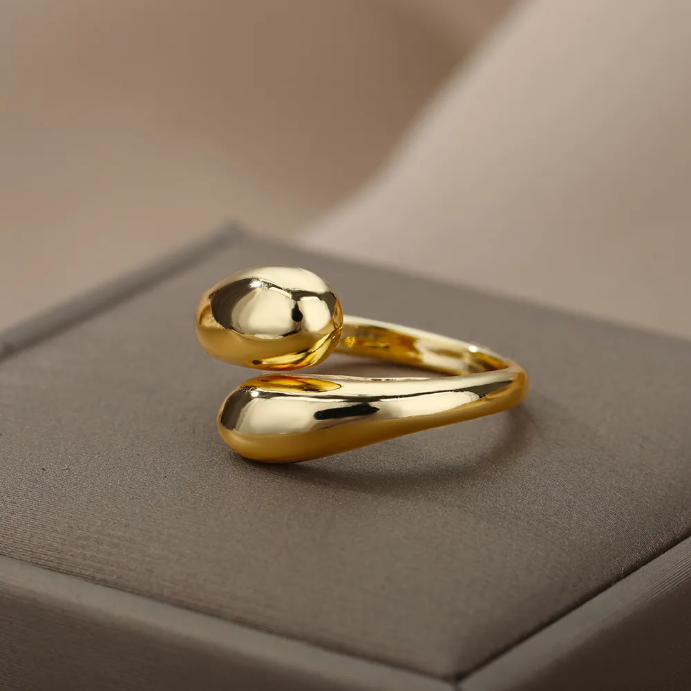 Adjustable Ring with Double Gold Pearls