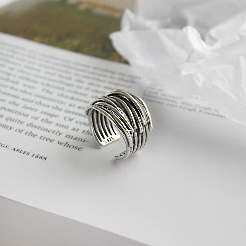 Adjustable Silver Stacking Ring - Mireille - Image 4