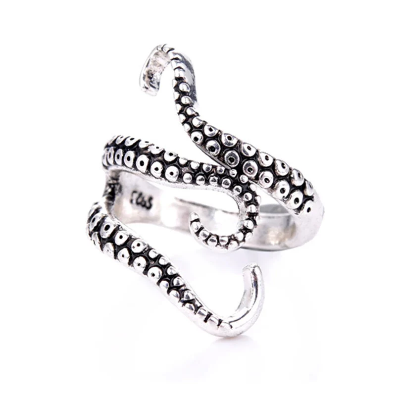 Adjustable Silver Tentacle Ring - Nautilus - Image 2