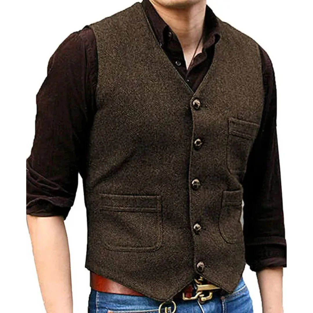 Alexis Traditional Vest – Victorian Steampunk Tweed Waistcoat - Image 6