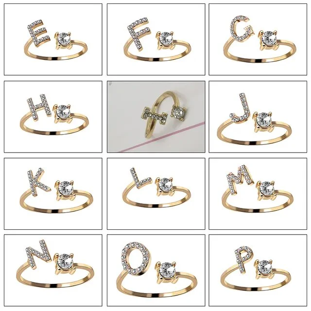 Alphabet Letter Ring | Silver | Adjustable - Image 5
