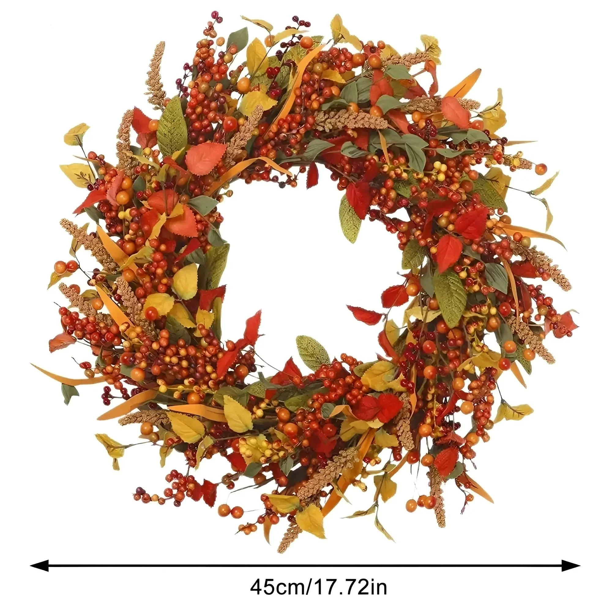 AmberLeaf Autumn Rattan Wreath - Image 4