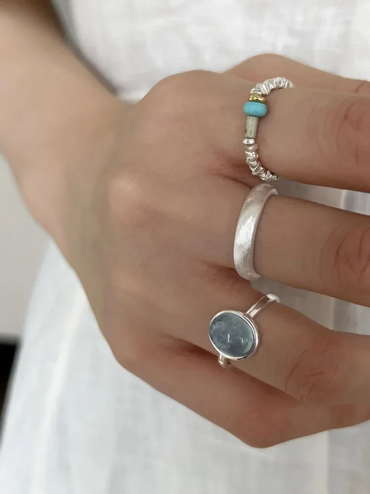 Aquamarine Silver Ring – Nerida - Image 3