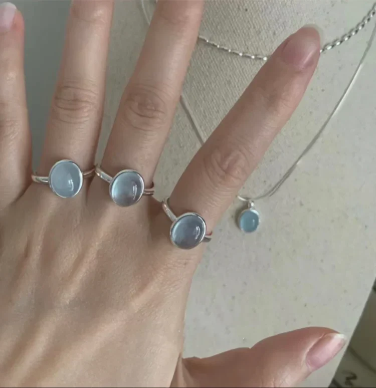 Aquamarine Silver Ring – Nerida - Image 4