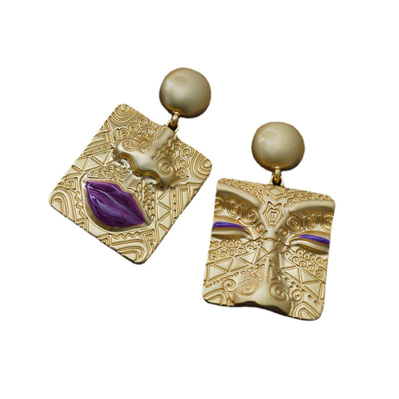 Asymmetrical Retro Earrings | Unique Statement Jewellery - Image 5