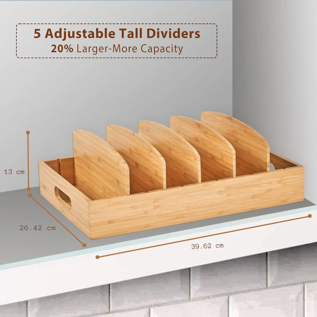 Bamboo Kitchen Organizer for Lid Storage - TopKeeper - Image 9