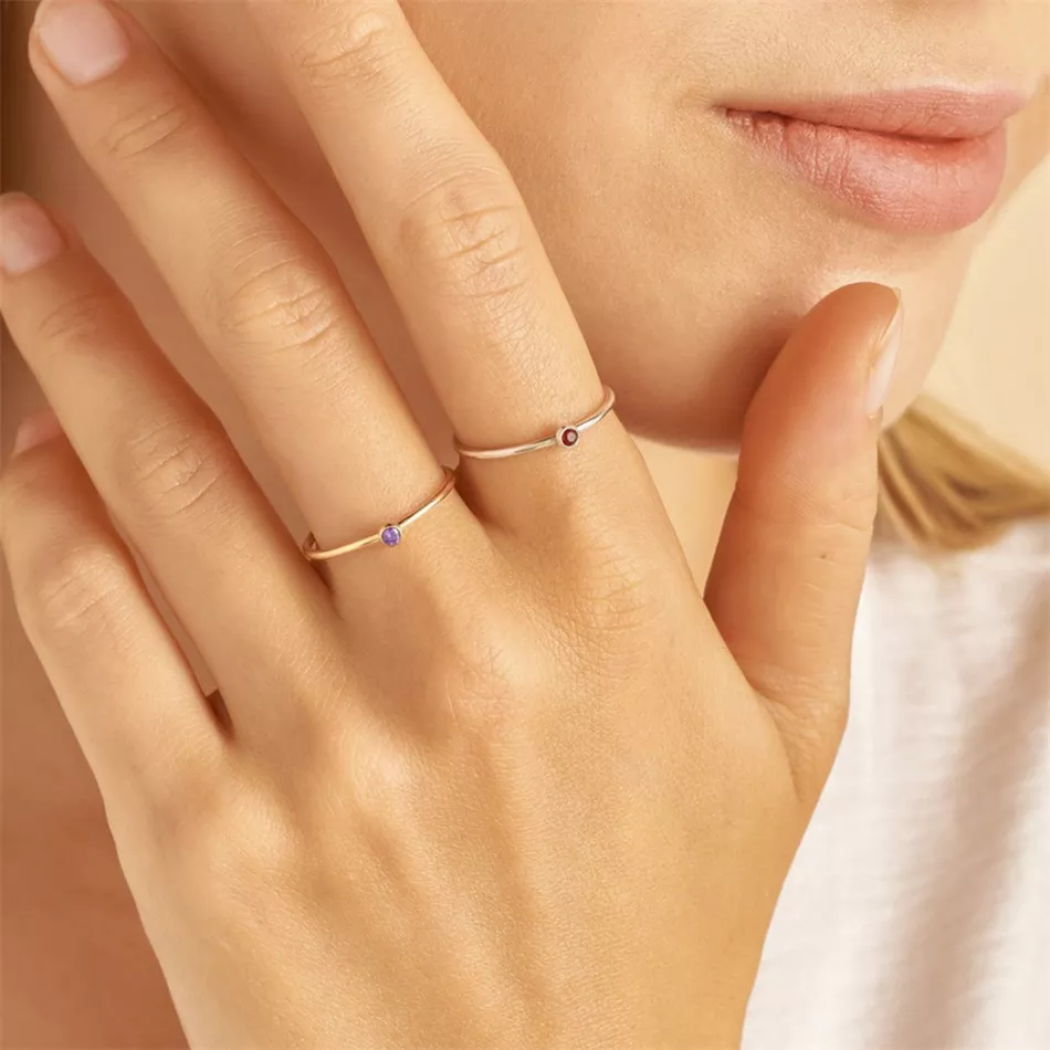 Birthstone Ring | Simple Design | Personalised Gift - Image 4