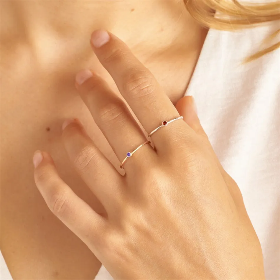 Birthstone Ring | Simple Design | Personalised Gift - Image 5