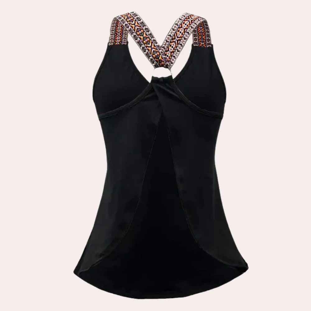 Black Fashionable V-Neck Top for Women - Noa - Image 3