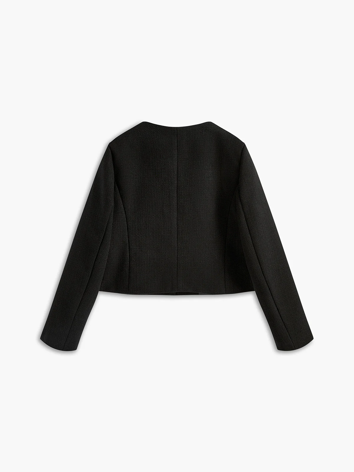 Black Gold Button Tweed Blazer - Camille - Image 3