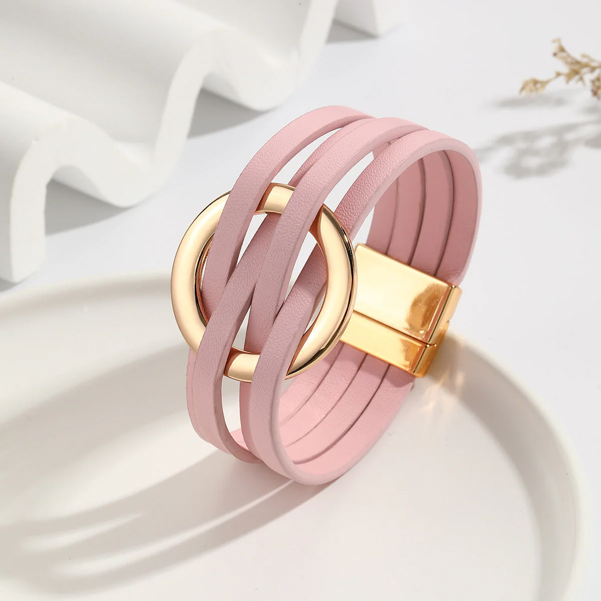 Bohemian Double Circle Leather Bracelet | Women's Fashion Jewellery