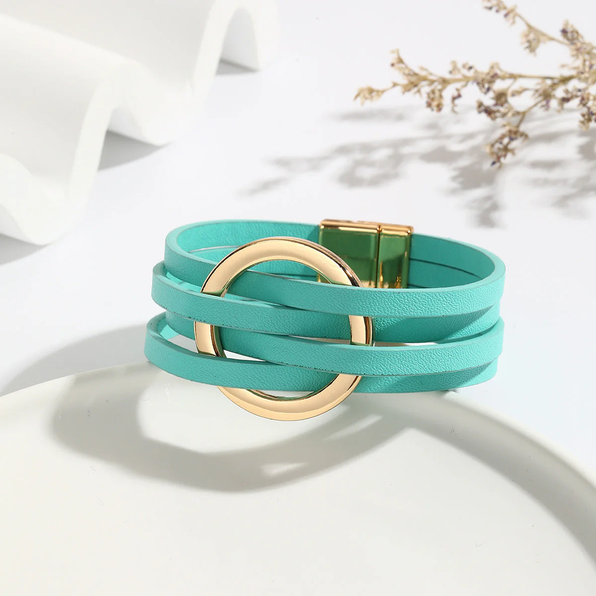 Bohemian Double Circle Leather Bracelet | Women's Fashion Jewellery - Image 6