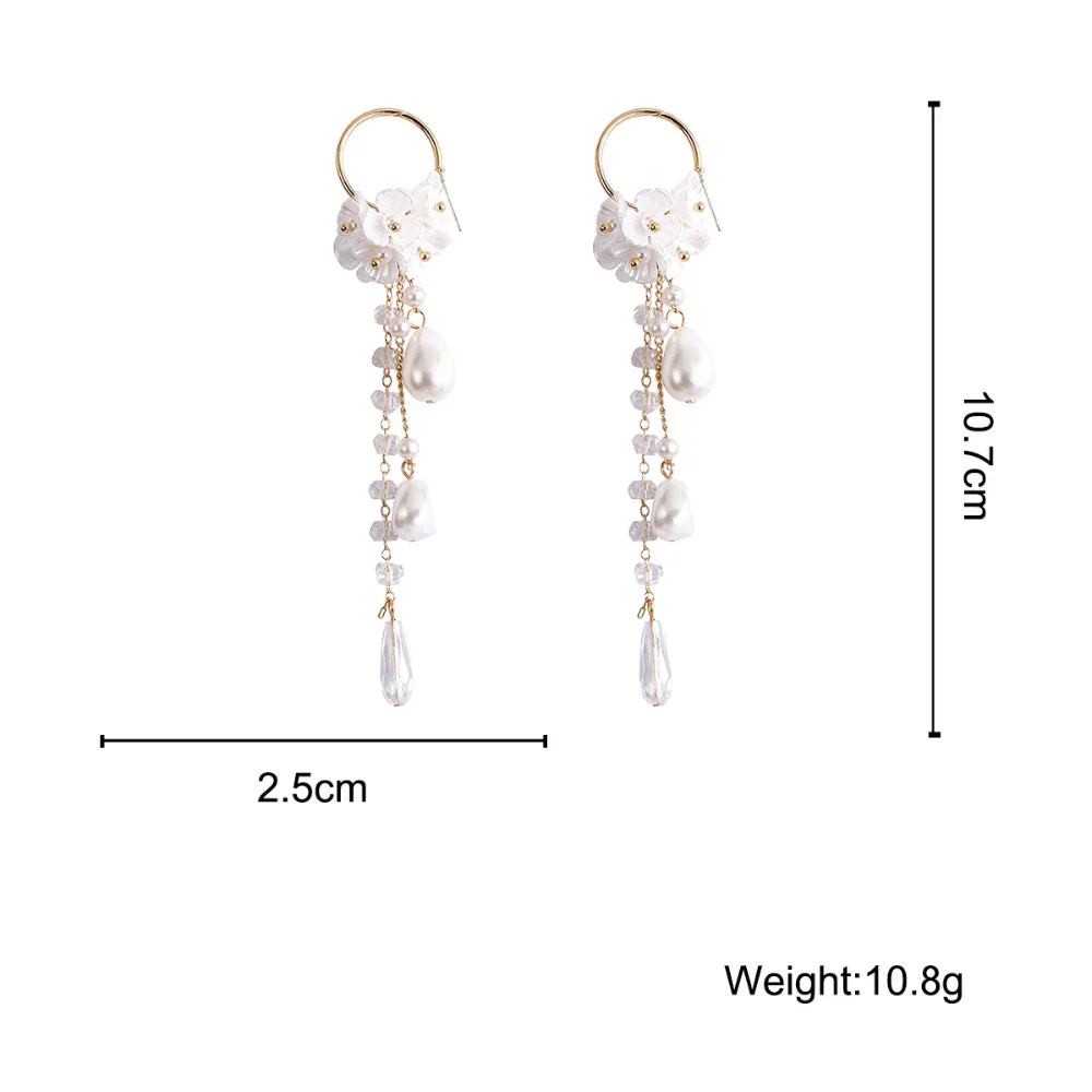 Bohemian Earrings | Pearl and Crystal Dangle Earrings - Image 9