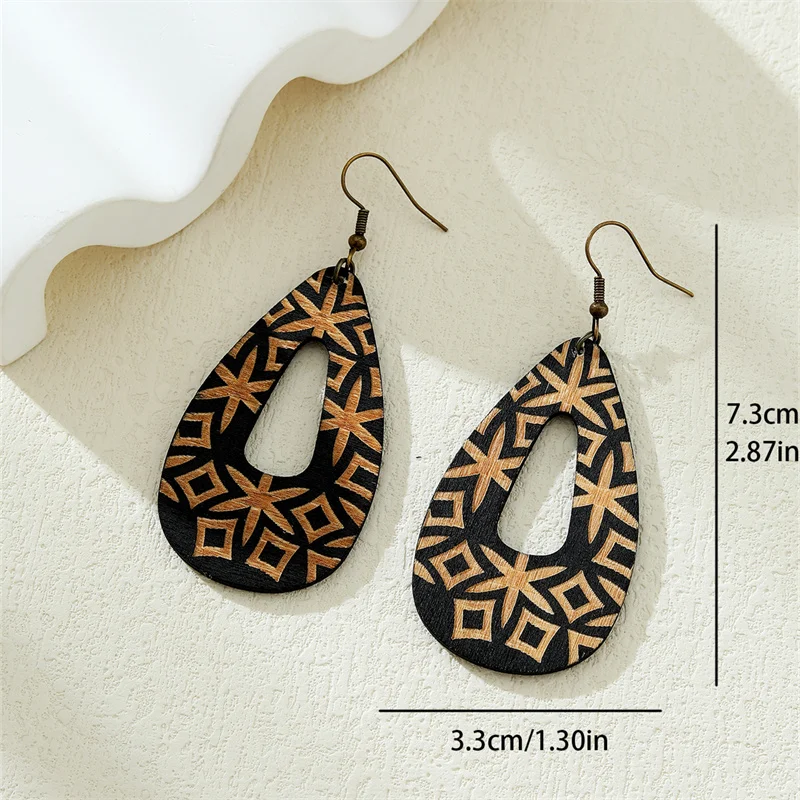 Bohemian Wood Earrings | Handmade Boho Style - Image 4