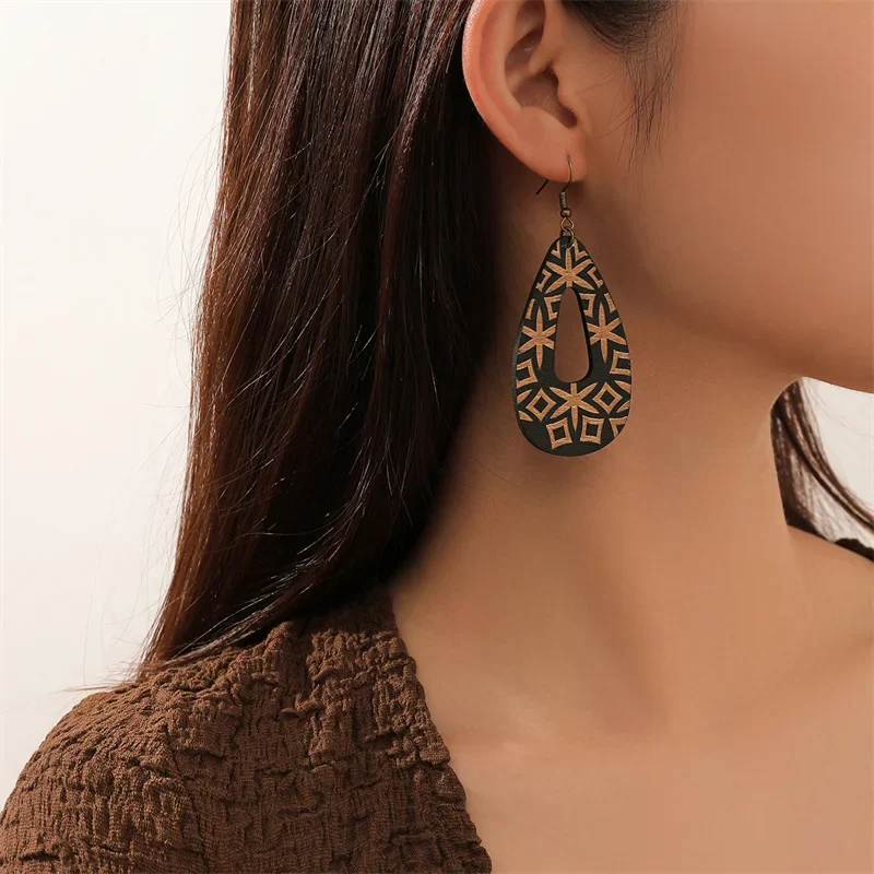Bohemian Wood Earrings | Handmade Boho Style - Image 5