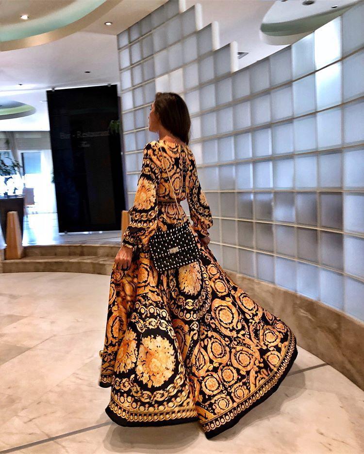 Boho Wrap Summer Dress with Slit and Long Sleeves - Image 5