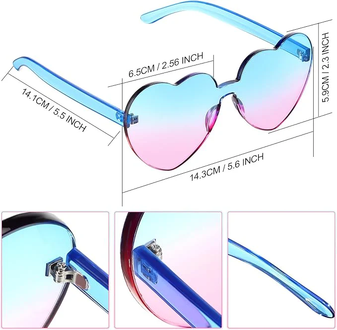 Borderless Heart-Shaped Transparent Sunglasses - Cora - Image 12
