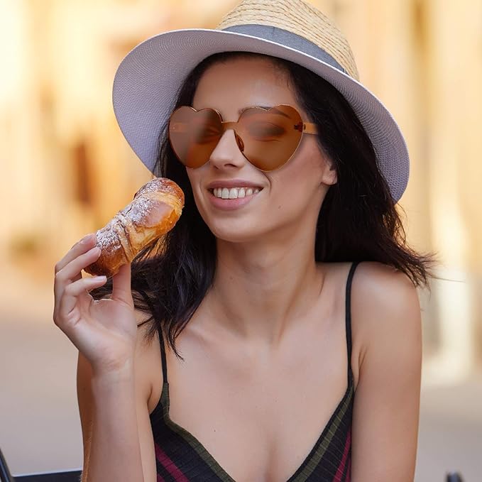 Borderless Heart-Shaped Transparent Sunglasses - Cora - Image 13