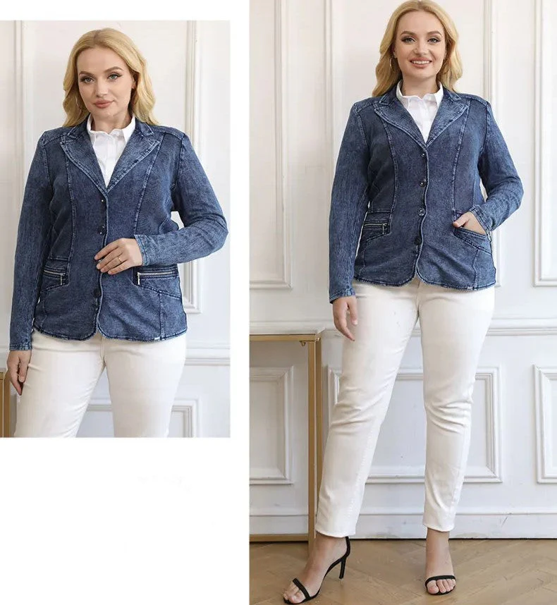 Casual Plus Size Denim Suit | Comfortable & Stylish - Image 6