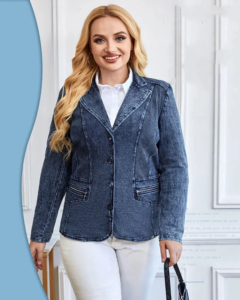Casual Plus Size Denim Suit | Comfortable & Stylish - Image 9