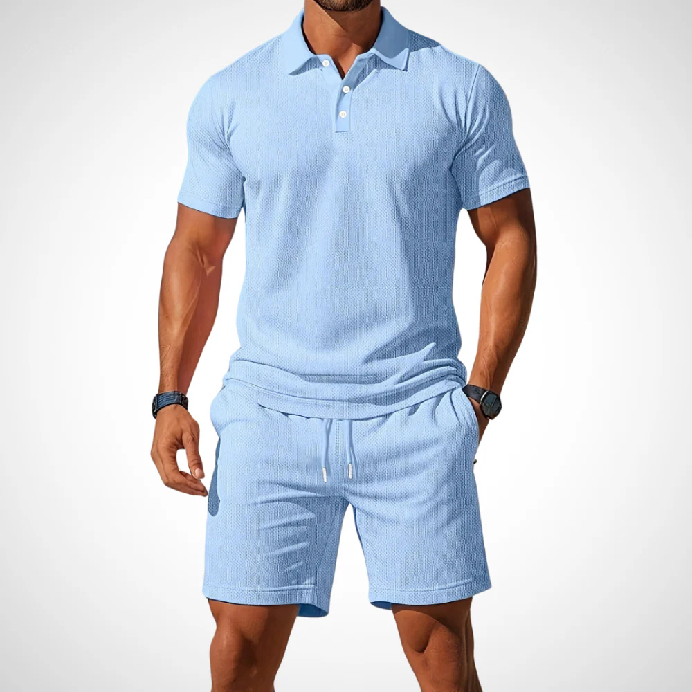 Casual polo shirt and shorts set for men – Enrico