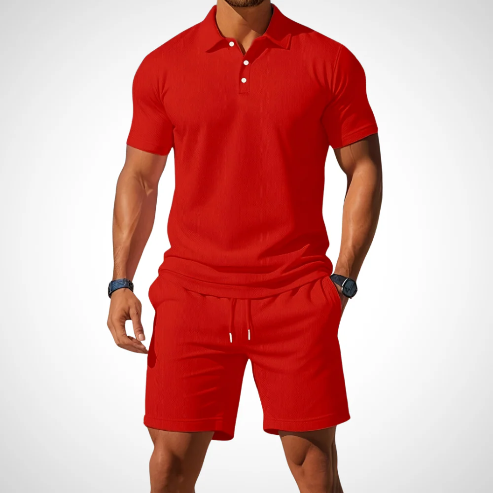 Casual polo shirt and shorts set for men – Enrico - Image 5