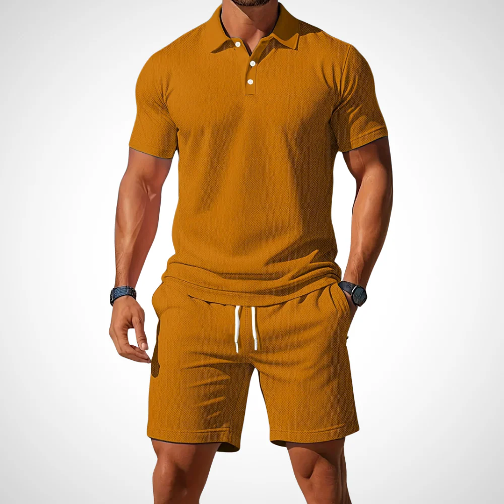 Casual polo shirt and shorts set for men – Enrico - Image 9