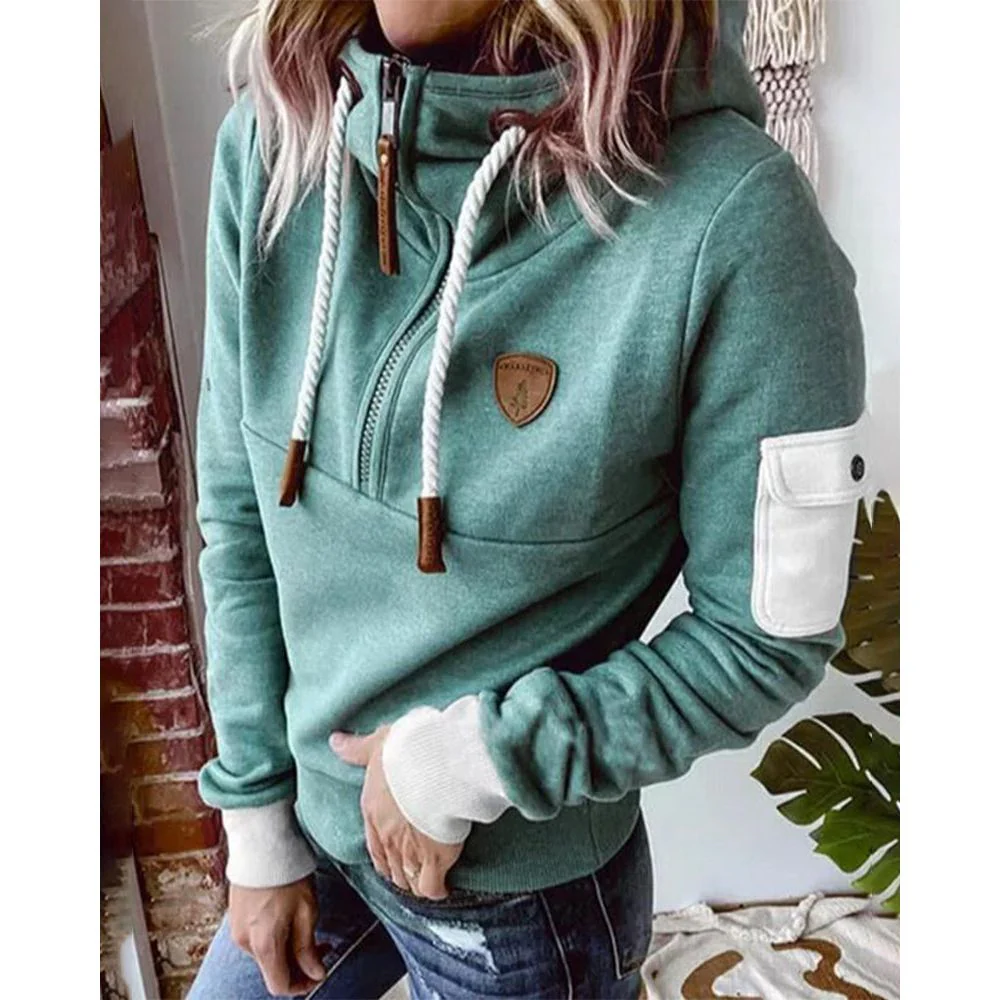 Casual Solid Colour Hoodie - Luna