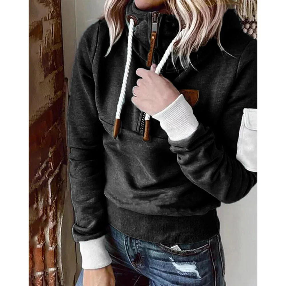Casual Solid Colour Hoodie - Luna - Image 10