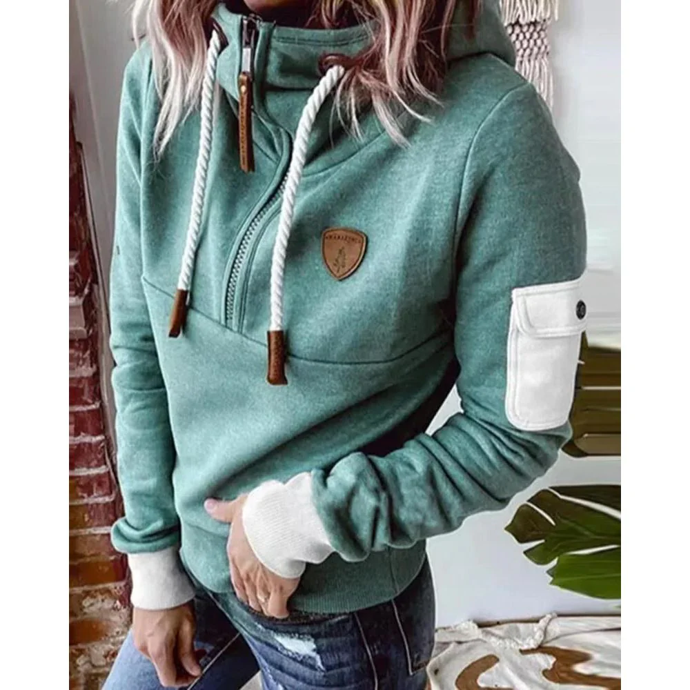 Casual Solid Colour Hoodie - Luna - Image 4