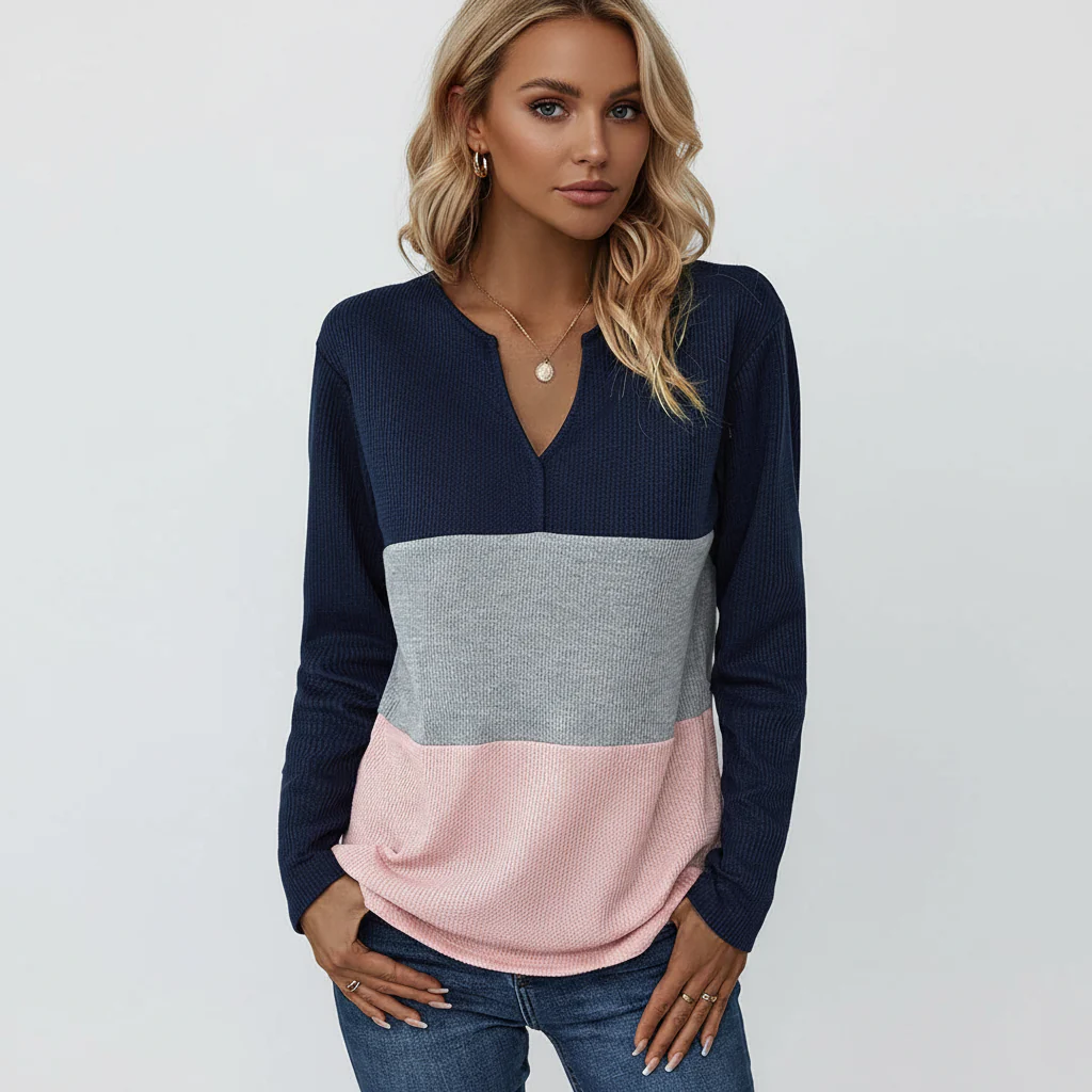 Casual V-neck Sweater - Marie - Image 4