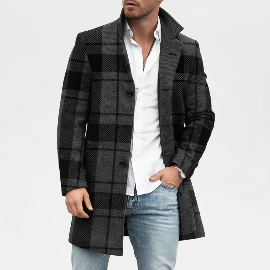Checked Coat - Marc - Image 4