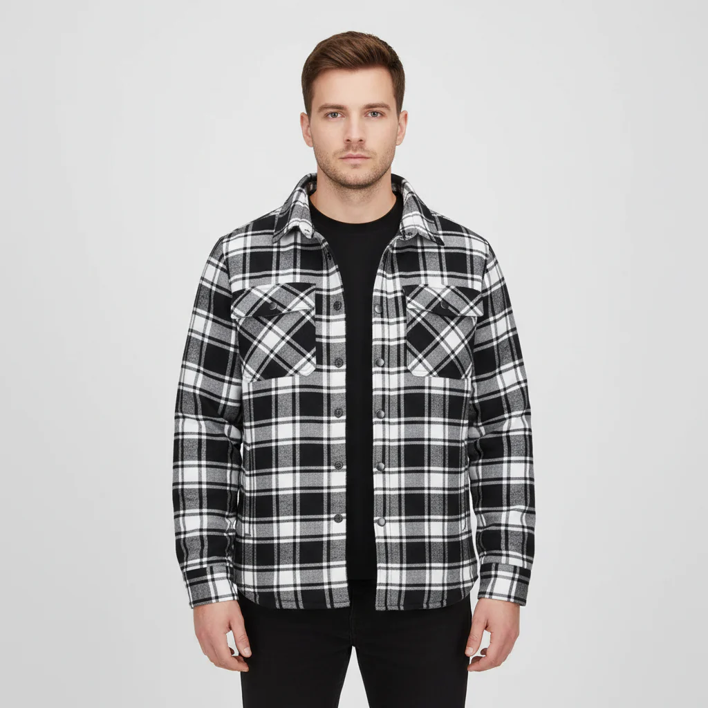 Checked Flannel Jacket for Men - Karl - Image 10