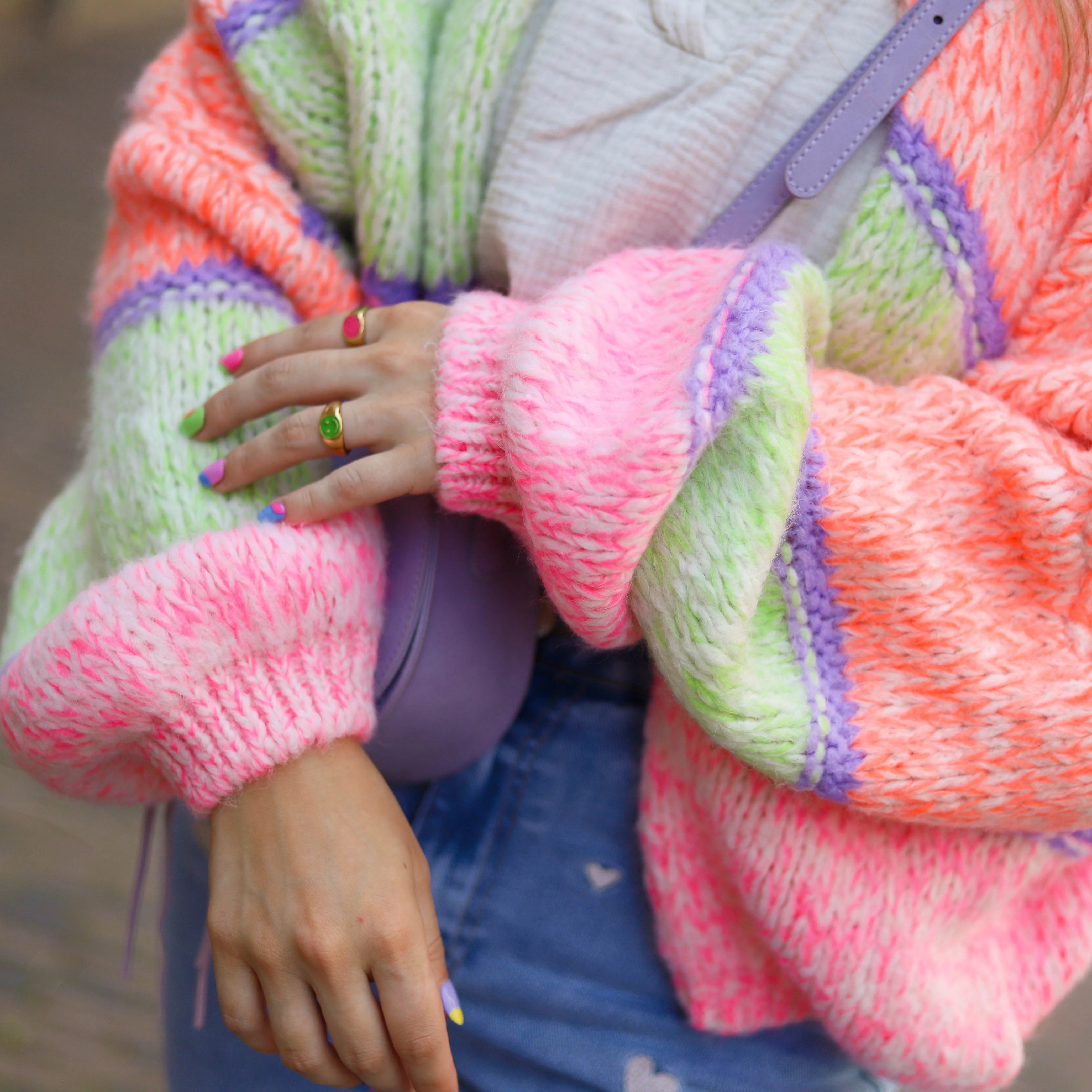 Cheerful Colourful Striped Women's Cardigan - Livia - Image 4