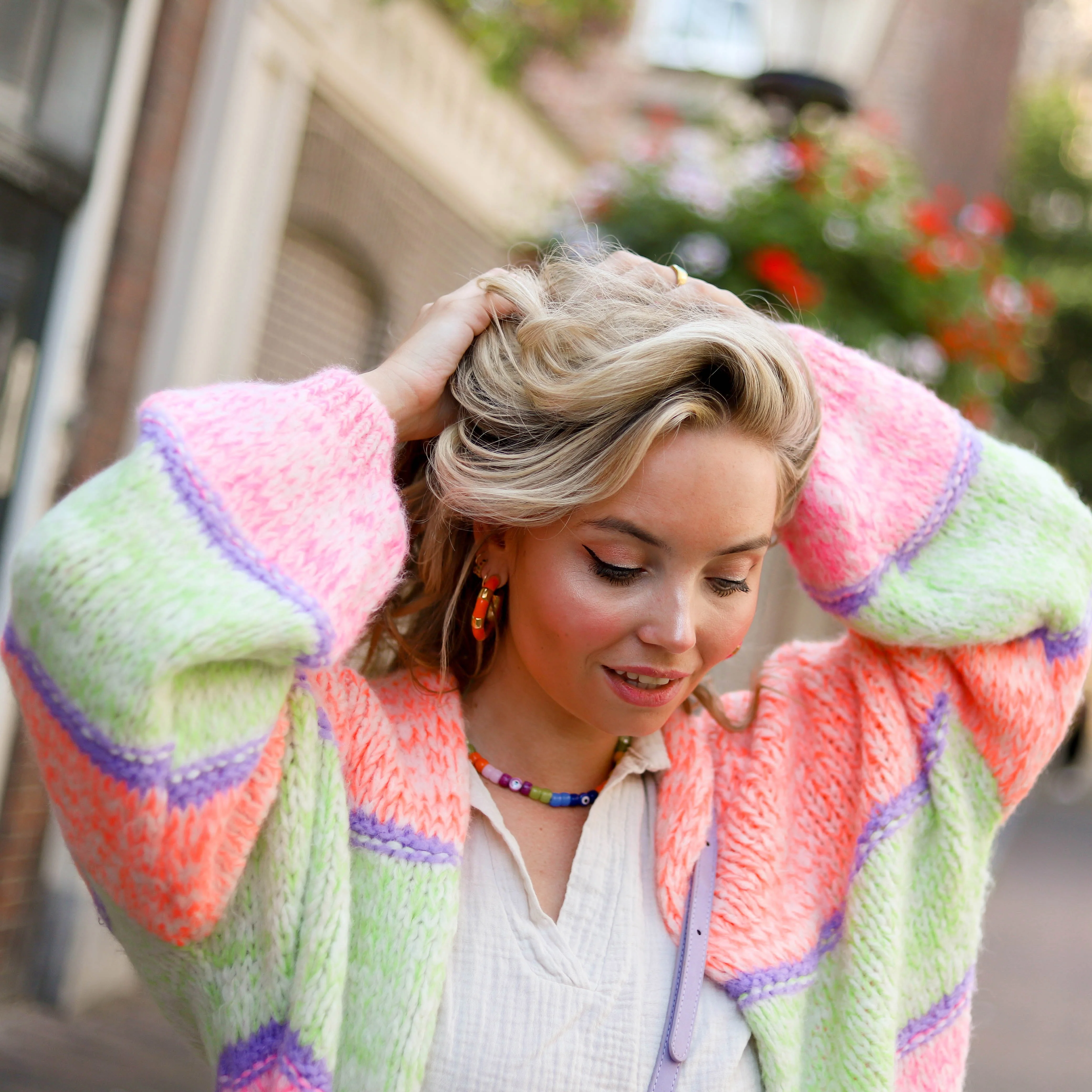 Cheerful Colourful Striped Women's Cardigan - Livia - Image 5