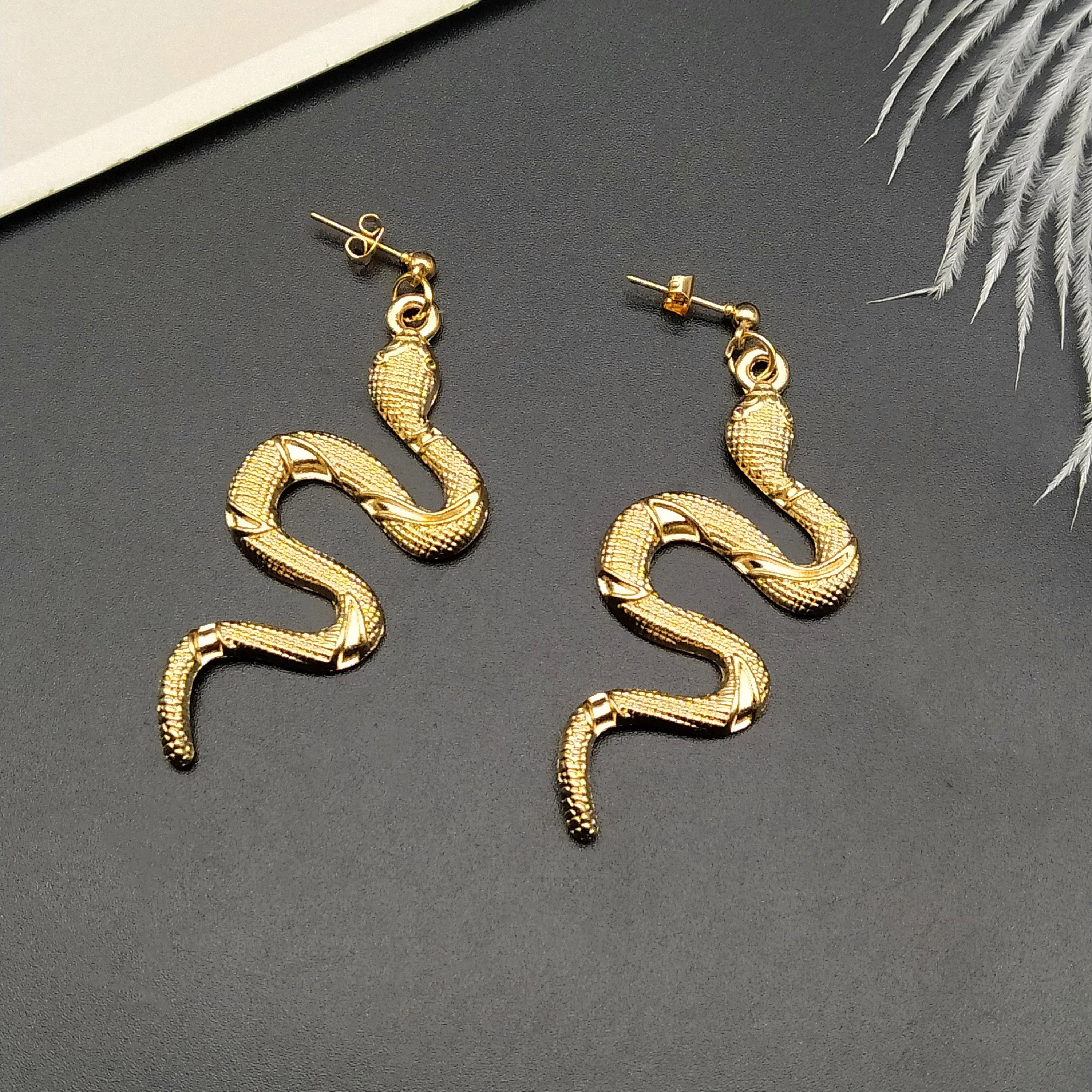 Chic Crystal Serpent Earrings | Snake-Inspired Glamour - Image 8